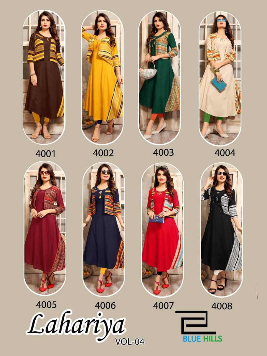 Lahariya Vol-4 Jacket Kurtis Wholesale Collection Lahariya Vol-4 Jacket Kurtis Wholesale Collection